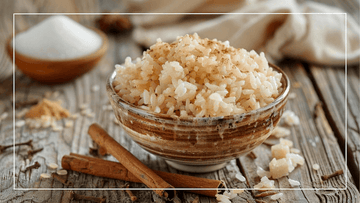 a delicious bowl of cinnamon sugar rice that reminds you of grandma's sweet rice recipe