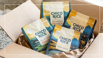 A Box of Chico Rice Blonde and Brown Rice
