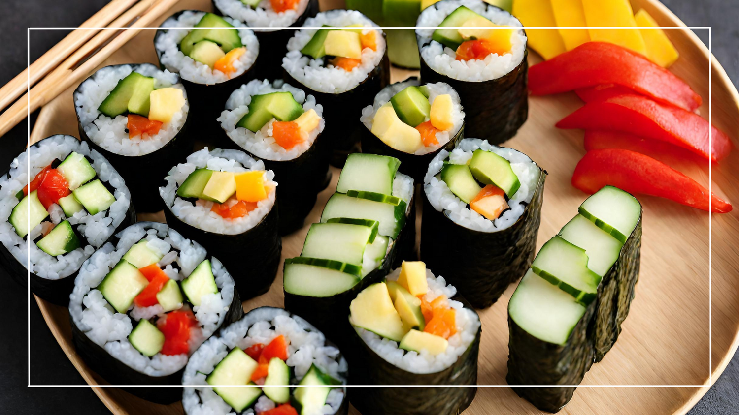 Blonde Rice Sushi Rolls with Avocado and Mango