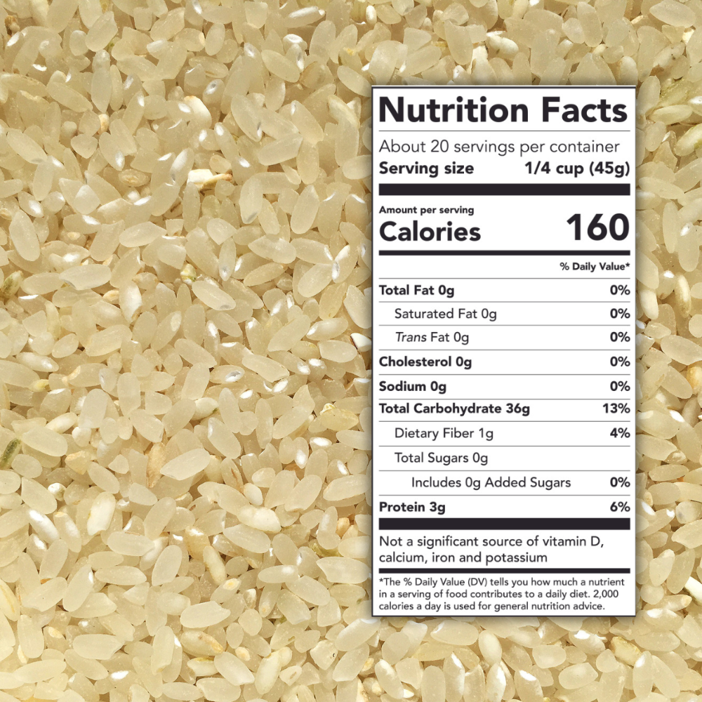 Chico Rice's Bulk Box of Milled California Japonica | Blonde Rice Nutrition Facts