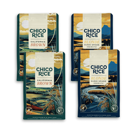 Chico Rice's Brown & Blonde Bundle | 2 Bags of Brown Rice and 2 Bags of Blonde Rice