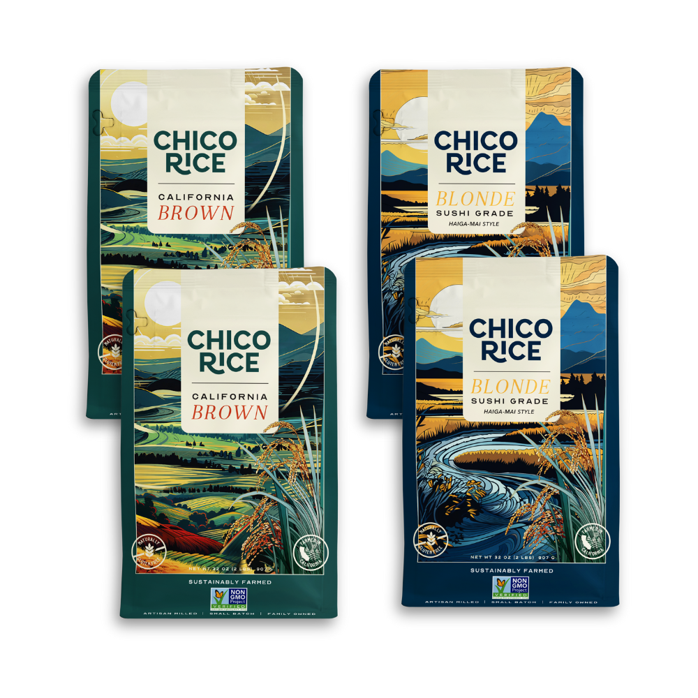 Chico Rice's Brown & Blonde Bundle | 2 Bags of Brown Rice and 2 Bags of Blonde Rice