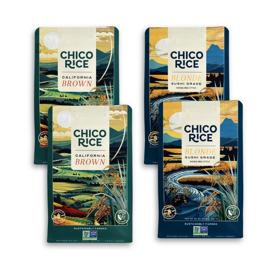 Chico Rice's Brown & Blonde Bundle | 2 Bags of Brown Rice and 2 Bags of Blonde Rice